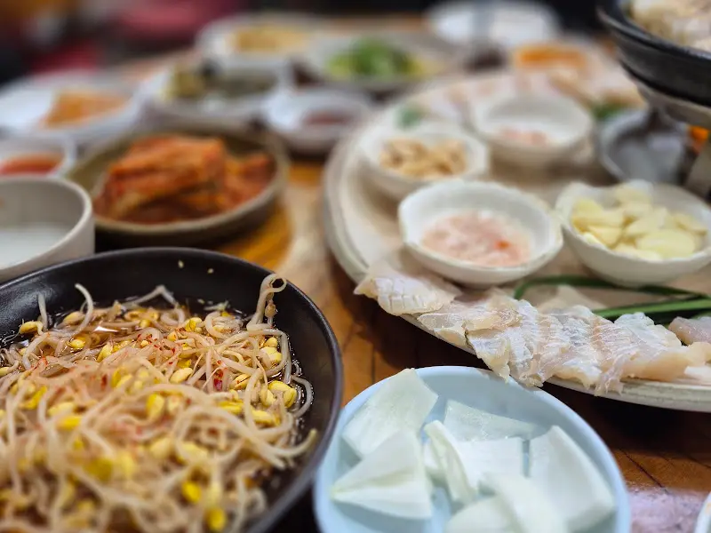 홍어 삼합 한 상 차림