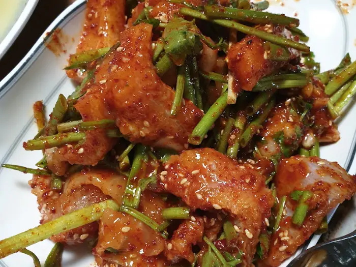 양념된 음식 클로즈업