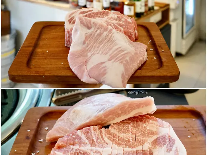 두툼한 통목살 덩어리