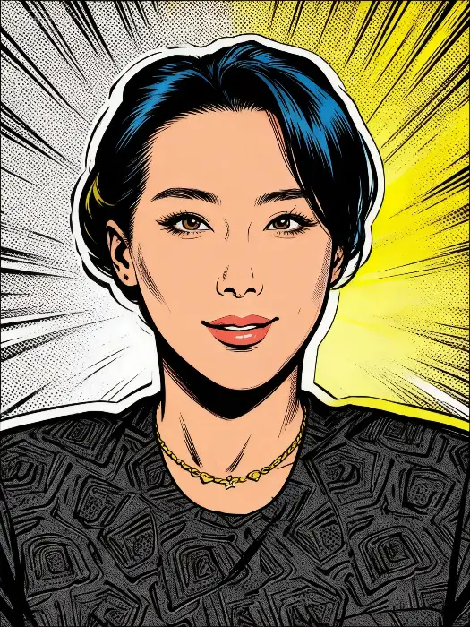 만화 스타일의 여성 초상화