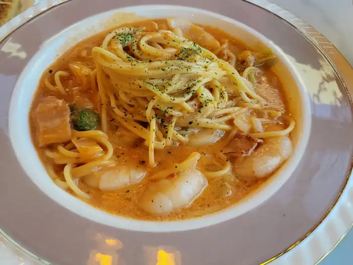 크림 파스타 모습