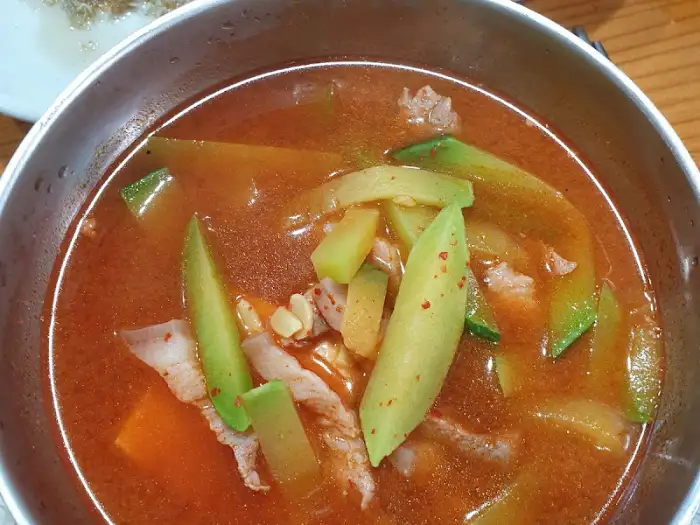 애호박찌개 클로즈업