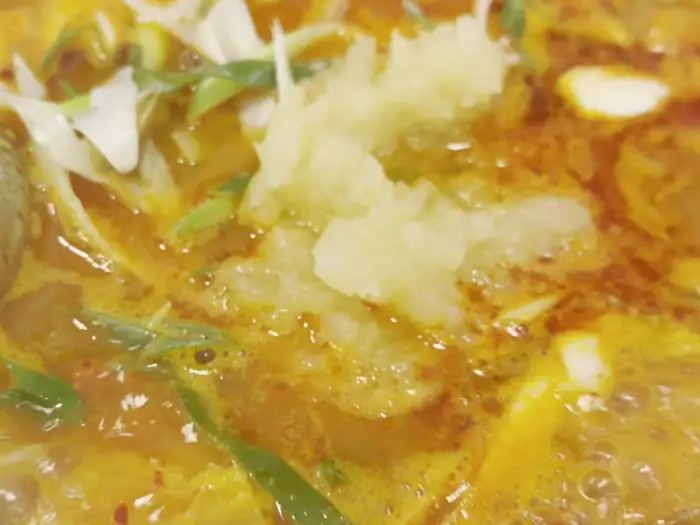 김치찌개 속 건더기 근접샷