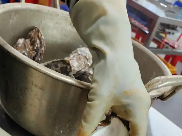 찜으로 조리되는 굴