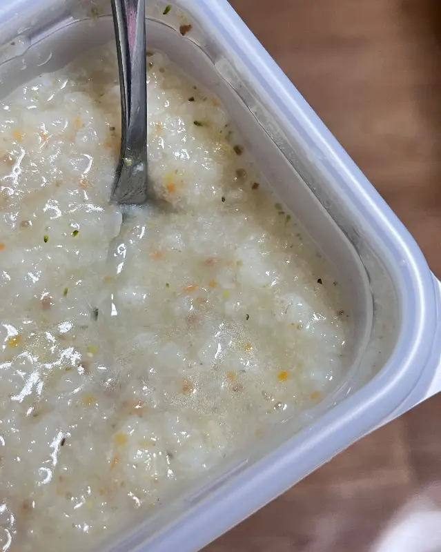 소고기야채죽 근접샷