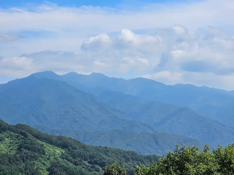 카페에서 바라본 지리산