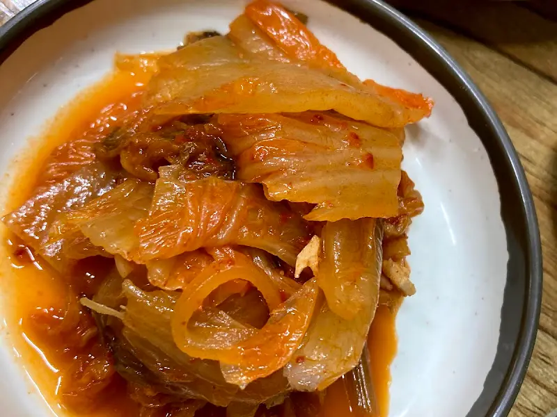 잘 익은 김치의 모습