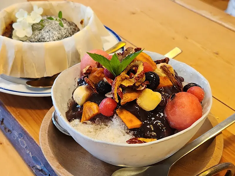 팥빙수 근접 사진