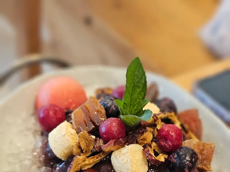 팥빙수 근접 사진