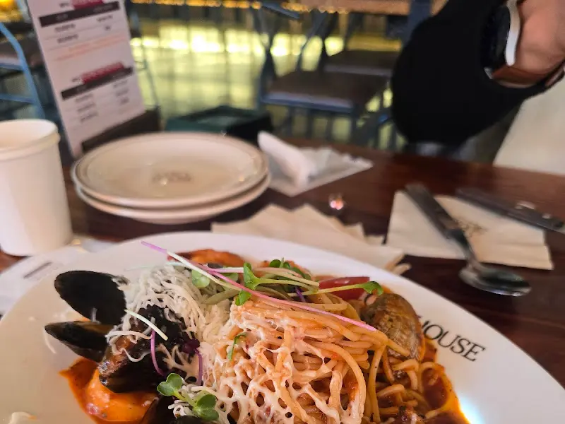 해산물 파스타 근접샷