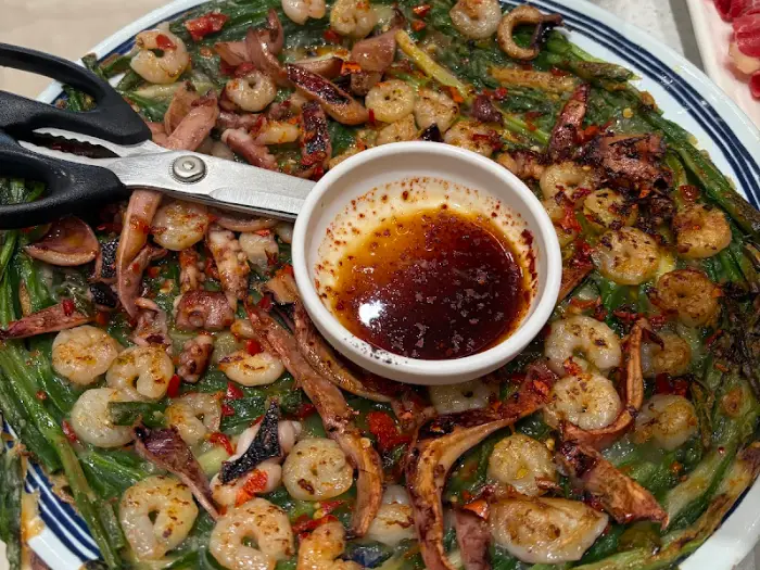 해물 파전 클로즈업