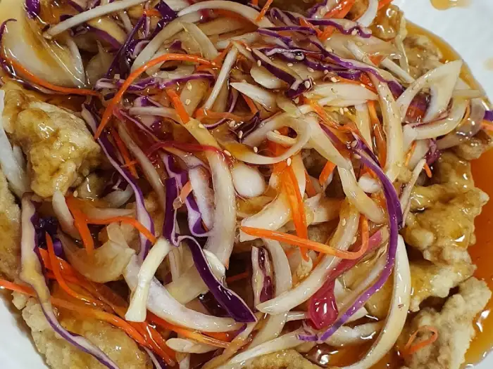 탕수육과 채소 믹스