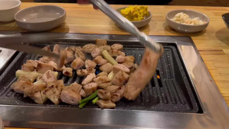 막창 굽는 모습