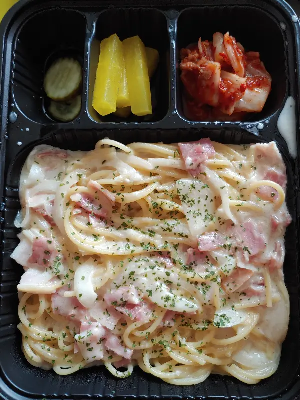 크림 스파게티 포장