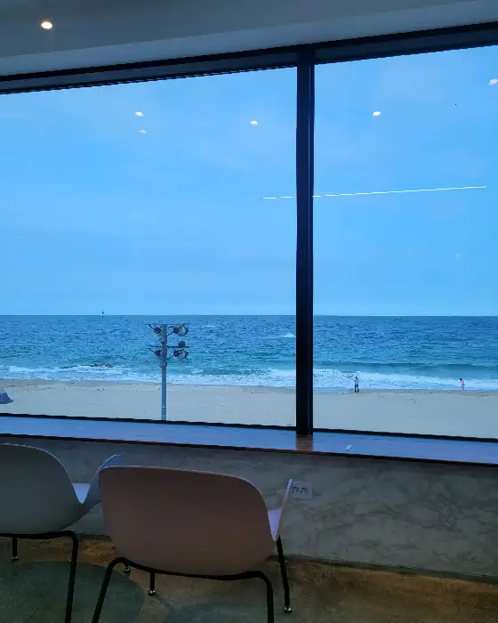 카페 내부의 카운터와 진열된 디저트