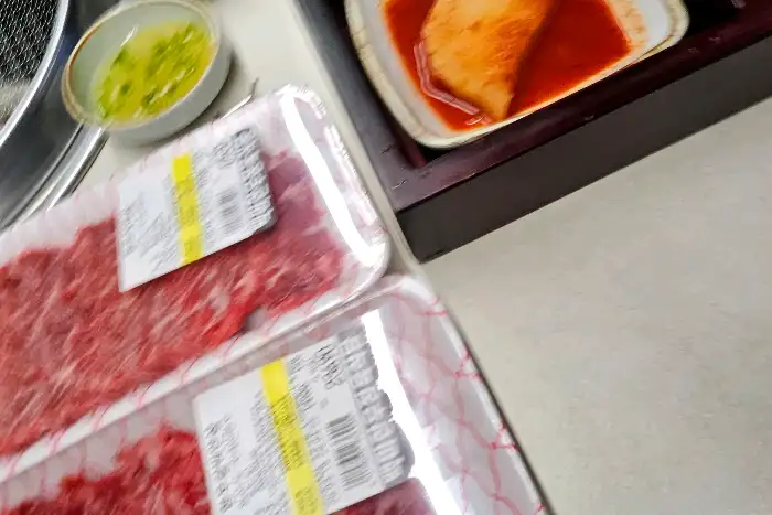 준비된 소고기 팩