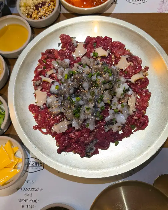 육회와 낙지 탕탕이