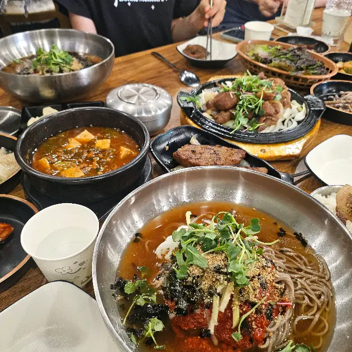 신선한 고명이 올라간 물막국수