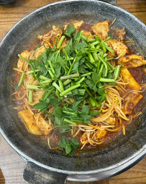 복불고기 한 접시의 클로즈업