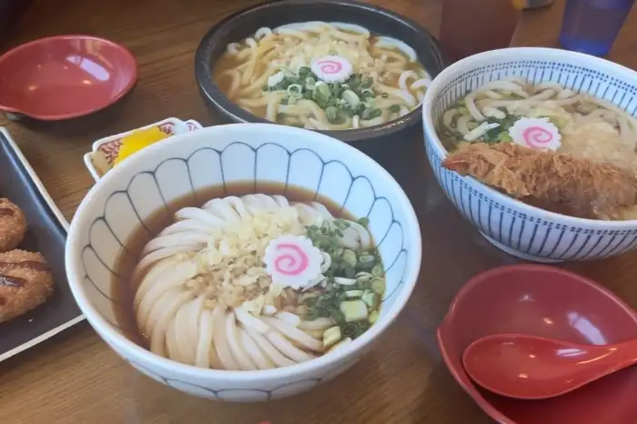 다양한 우동 메뉴