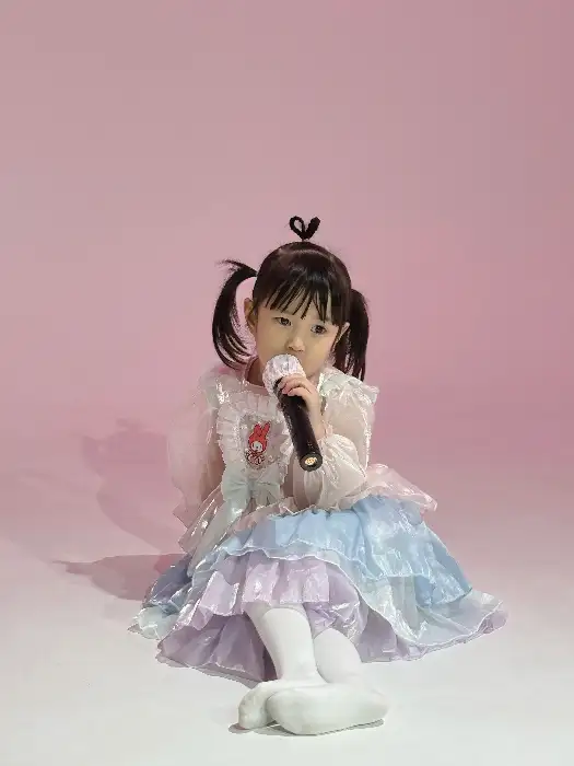 아이돌처럼 멋진 포즈를 취한 아이