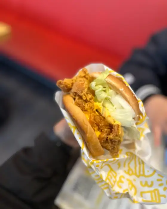 치킨 버거 단면