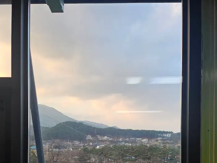 영광정메밀국수 본점 창가 자리에서 본 풍경