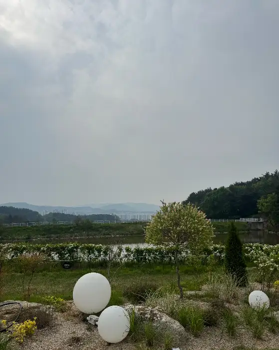 NTBR의 풍경, 잔디밭과 멀리 보이는 산