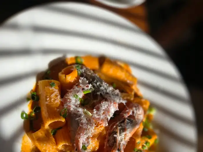 딱새우 크림 파스타 클로즈업