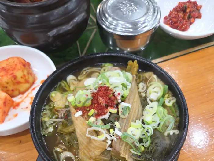 갈비해장국과 밥, 김치