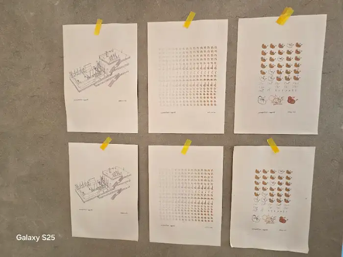 파르코니도 벽에 걸린 그래픽 아트워크.