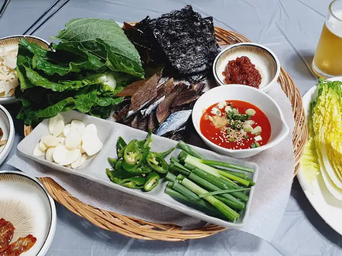 과메기 한 상 전체 모습