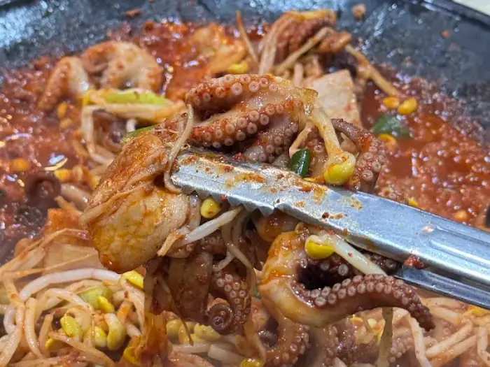 집게로 집은 쭈꾸미
