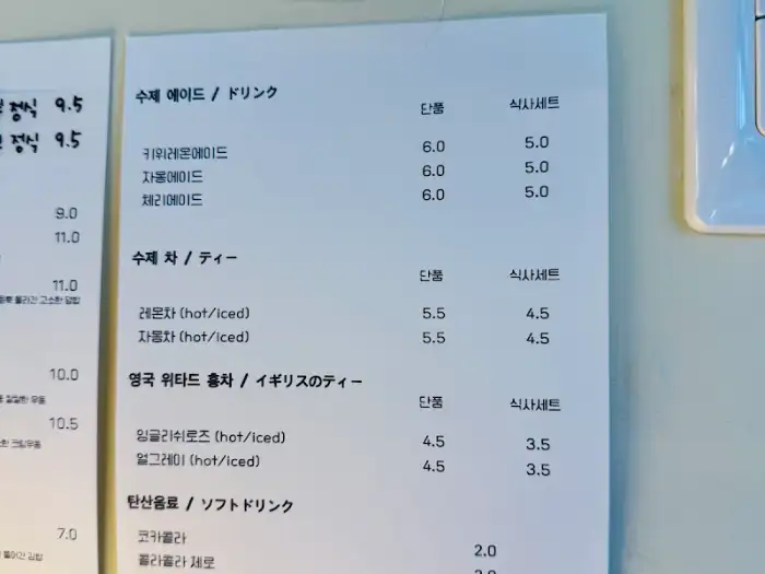 음료 메뉴판 이미지
