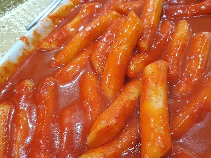떡볶이 접시 클로즈업 사진