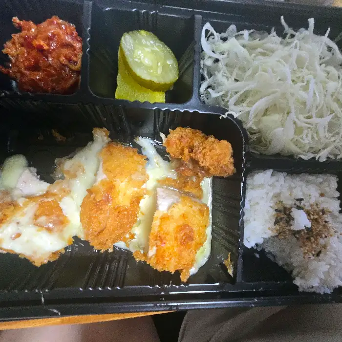 고구마 치즈 돈까스 구성