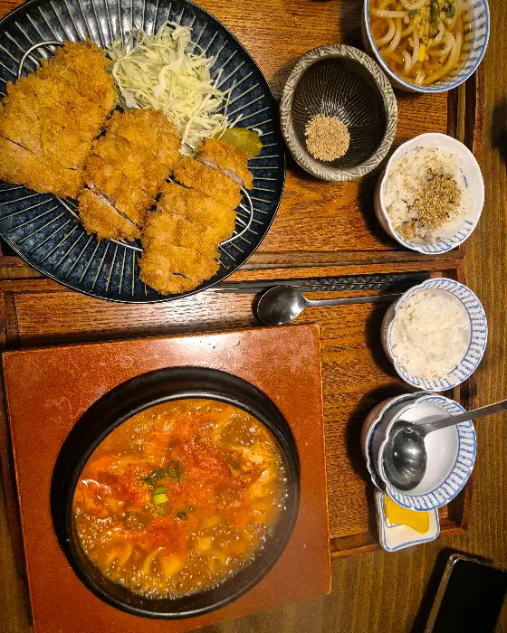 김치나베와 돈까스