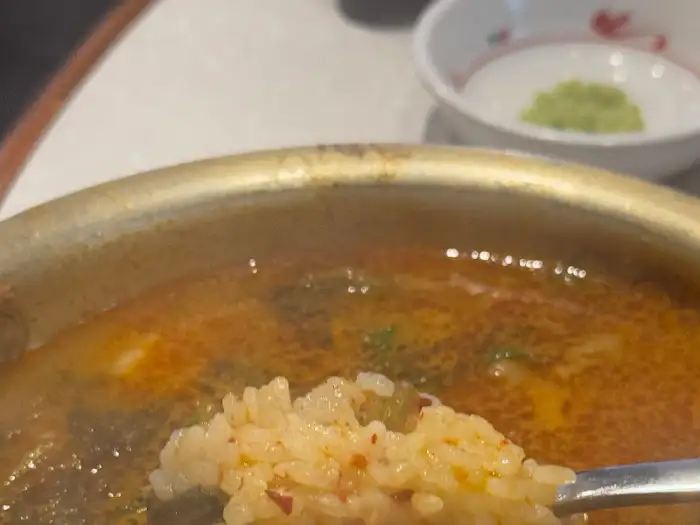 밥을 말아낸 된장 술밥 클로즈업