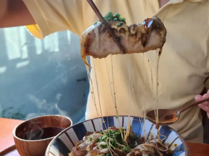 치즈 늘어나는 가츠동