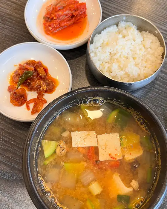 된장찌개와 밥, 김치