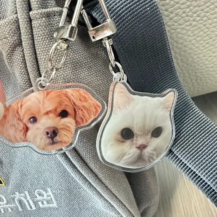 귀여운 강아지와 고양이 모양의 키링