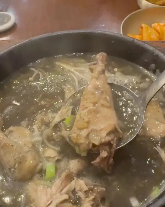 독계탕 속 부드러운 닭고기