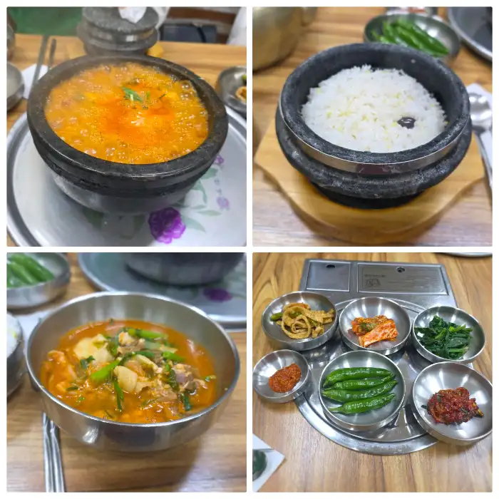 정갈한 밑반찬과 솥밥