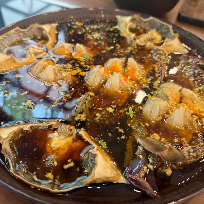 게장 접시 클로즈업