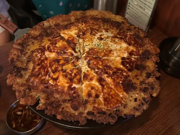 도원 부침 요리 클로즈업