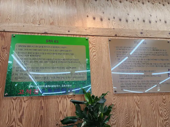 도토리의 효능과 식재료에 대한 설명이 담긴 안내판