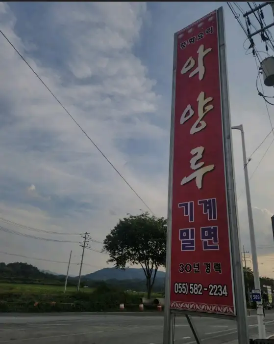 악양루 간판과 메뉴