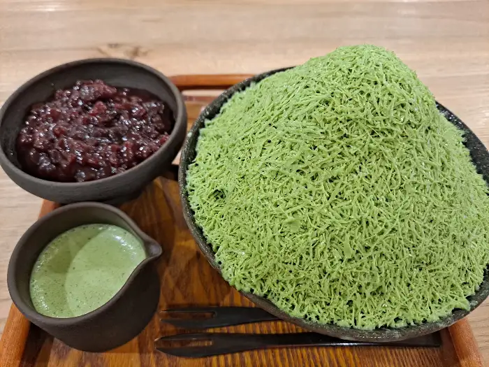 오마모리의 말차 빙수 사진