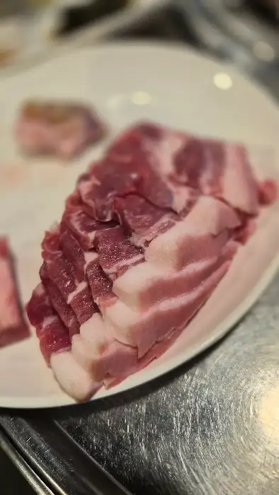 신선한 고기 단면