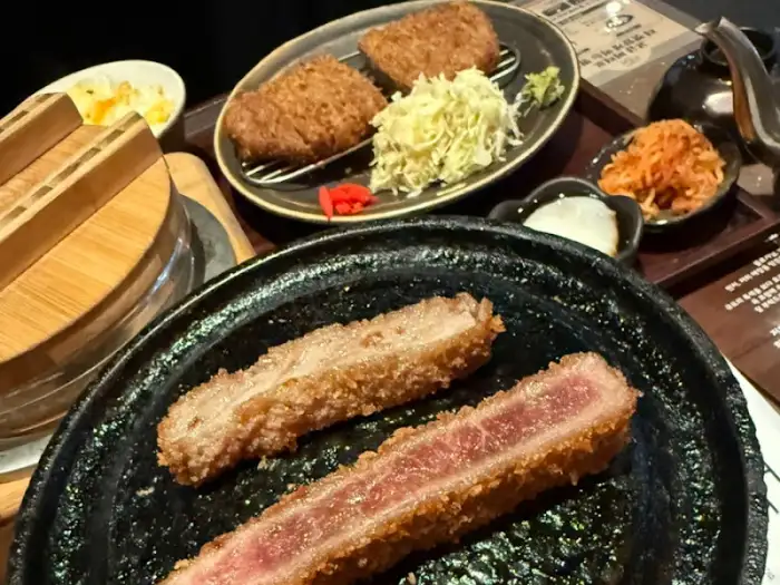 개인 화로에 굽는 규카츠